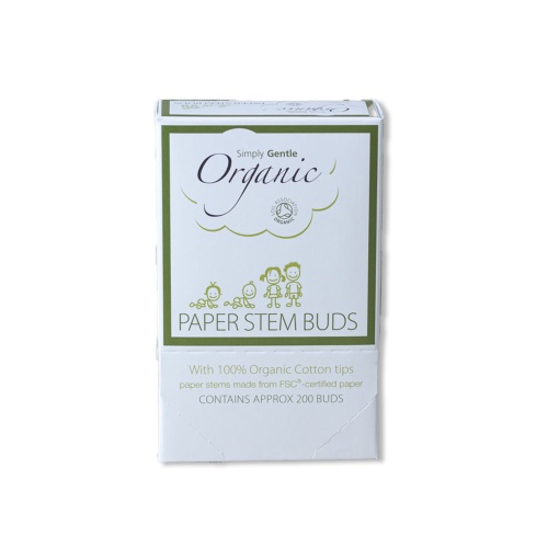 Simply Gentle Paper Stem Cotton Buds with 100% Organic Cotton Tips