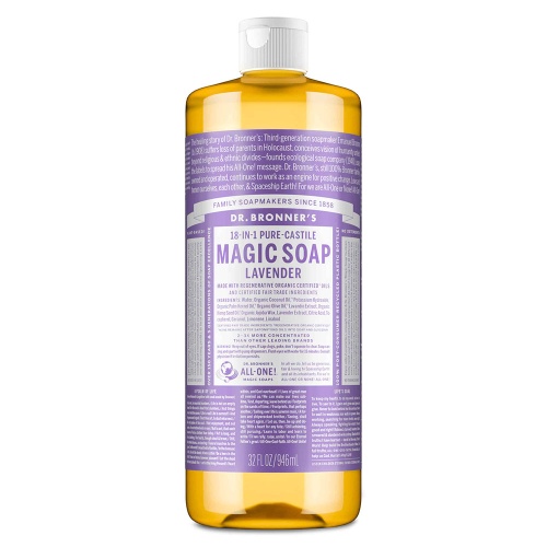 Dr Bronners Castile Liquid Soap - For Sensitive Skin & For Your Home - Lavender 945ml