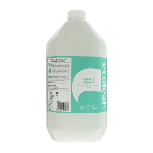 Ecoleaf Hand Soap 5 Litre Refill Bottle - Coconut Water & Hibiscus