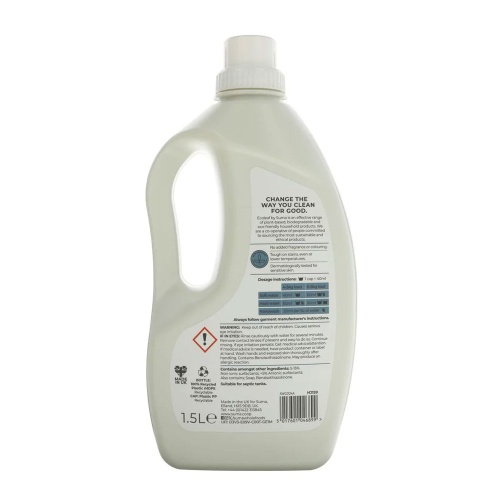 Ecoleaf Laundry Liquid 1.5 Litre 37 Washes Fragrance Free