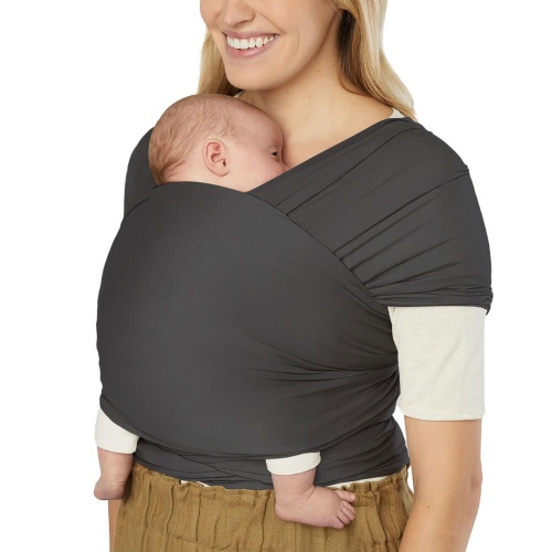 Ergobaby Aura Sustainable Knit Stretchy Baby Wrap - Soft Black