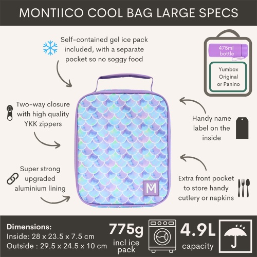 Montii Insulated Lunch Bag with Ice Pack - Sea Shine