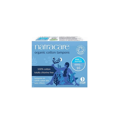 Natracare Tampons 100% Organic Cotton and Nothing Else Super Non Applicator 10s