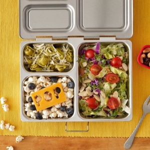 Planetbox Stainless Steel Launch Lunchbox - Hearty Lunch Size with Jungle Boogie Magnets