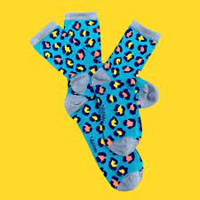 Polly and Andy Adults Soft Bamboo Socks with Seamless Toes - Leopard Teal