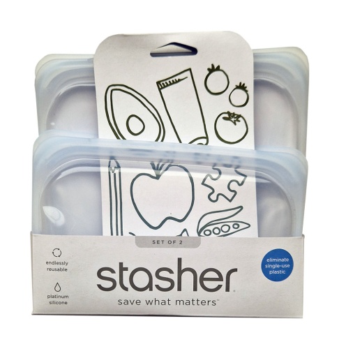 Stasher Reusable Sandwich Bag & Snack Bag 2 Pack