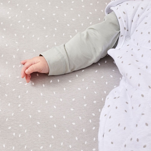 The Little Green Sheep Organic Cotton Baby Sleeping Bag - White Rice