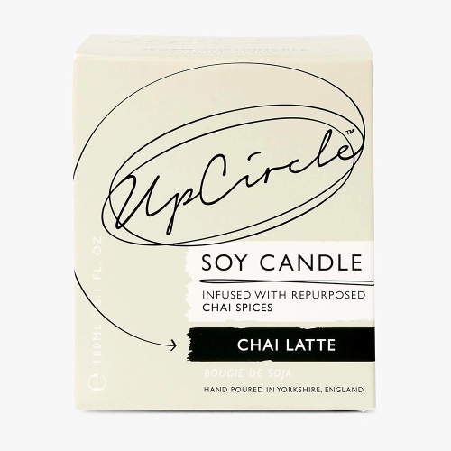 UpCircle Chai Latte Soy Wax Candle - Warm Scent of Sweet Vanilla, Cinnamon and Nutmeg