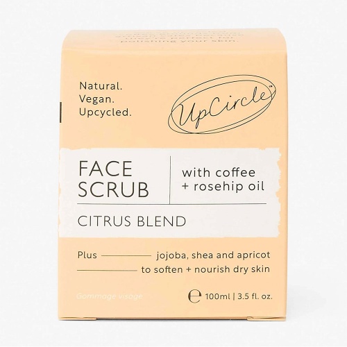 UpCircle Natural Face Scrub for Dehydrated Skin - Citrus Blend with Coffee & Rosehip Oil