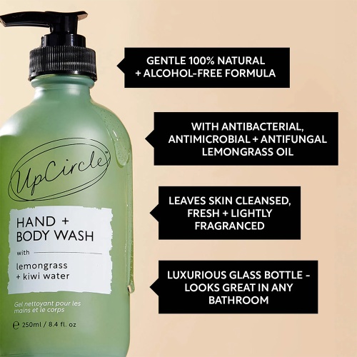 UpCircle Natural Travel Size Hand & Body Wash with Lemongrass & Kiwi Water