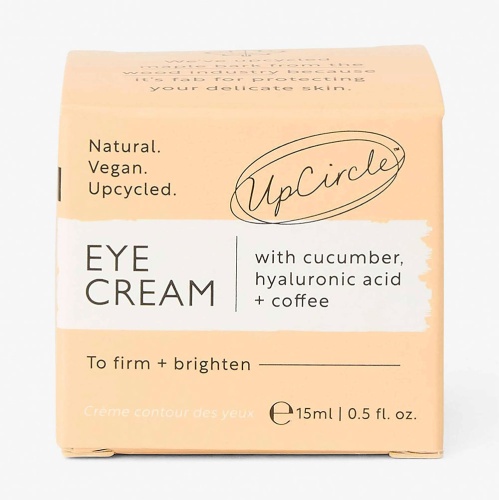 Upcircle Eye Cream with Cucumber, Hyaluronic Acid and Coffee - For Dark Circles and Fine Lines