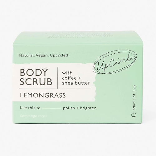 Upcircle Lemongrass Body Scrub with Coffee & Shea Butter to Exfoliate & Revive Dry Skin