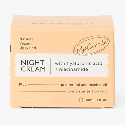 Upcircle Night Cream Travel Size with Hyaluronic Acid and Pro-Retinol to Reduce Signs of Ageing