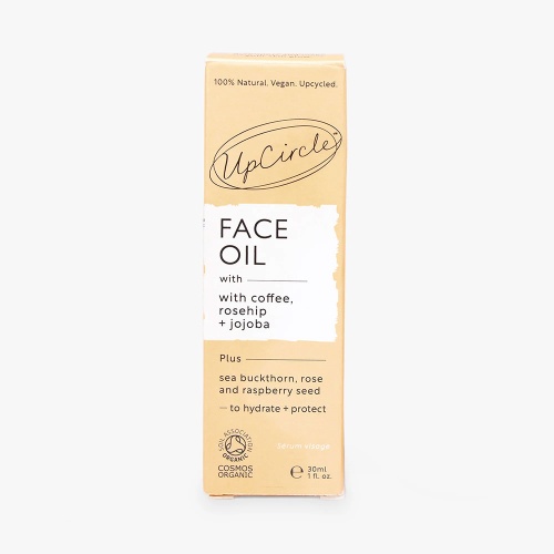 Upcircle Organic Face Oil with Coffee, Rosehip and Jojoba - Brightens Nourishes & Boosts Collagen