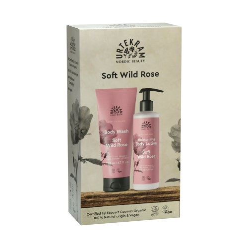 Urtekram 100% Natural Soft Wild Rose Body Wash and Body Lotion Gift Set