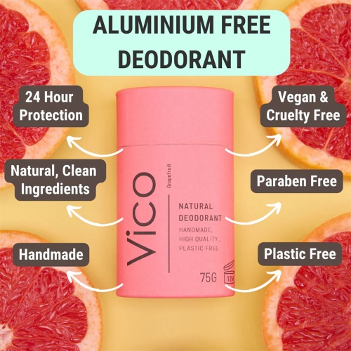 Vico Natural Deodorant   Plastic free - Limited Edition Grapefruit