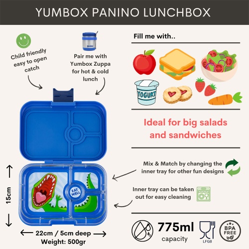 Yumbox 4 Compartment Panino Lunchbox Surf Blue