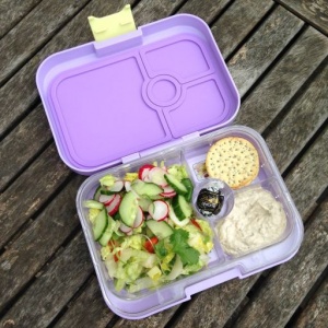 Yumbox 4 Compartment Panino Lunchbox Wow Red (Shark Tray)