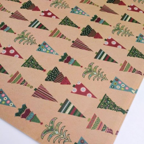 Eco Christmas Wrapping Paper Bundle 10 Sheets - 100% Recycled Paper Christmas Trees