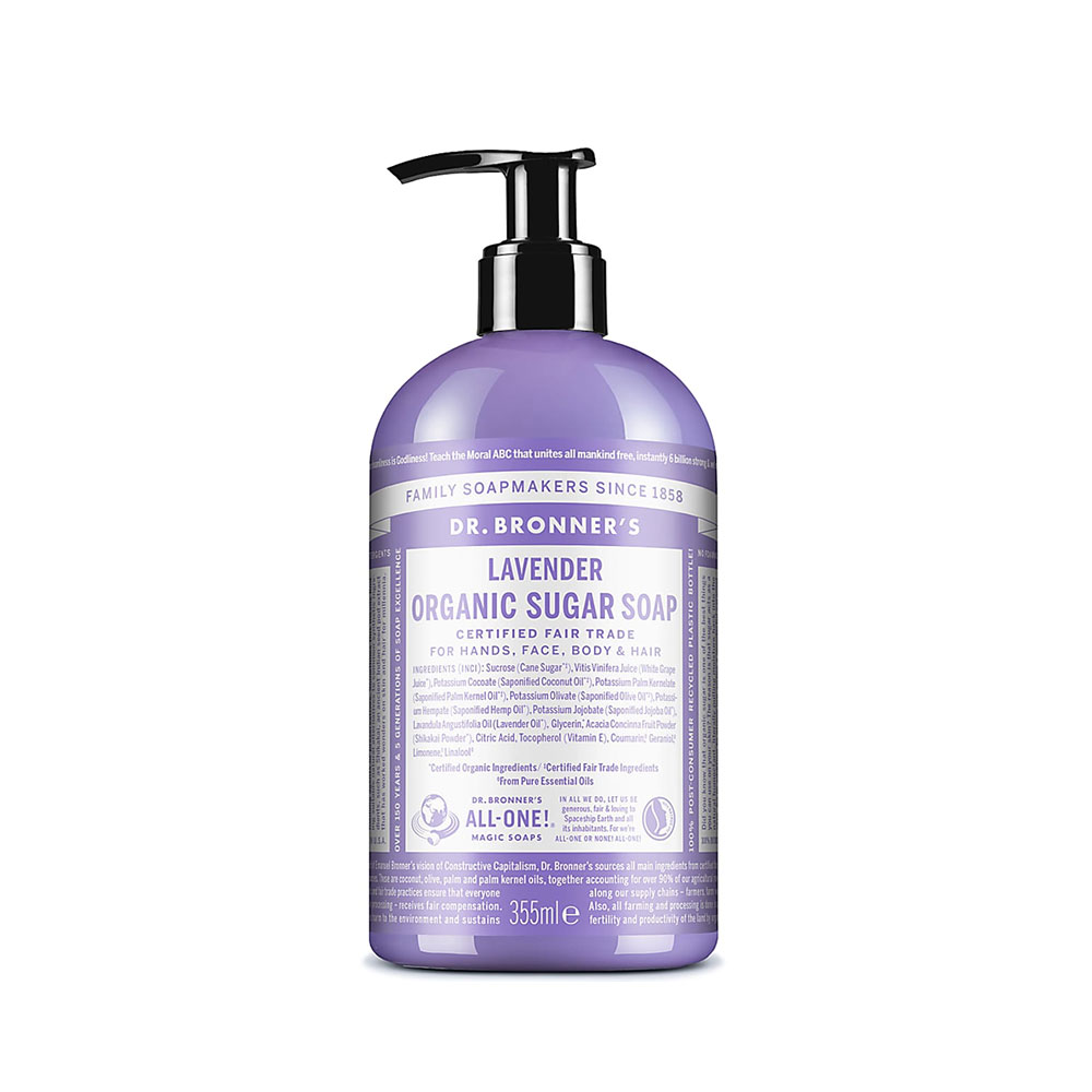 Dr Bronners 4 in 1 Sugar Soap for Hands Face Body & Hair - Lavender