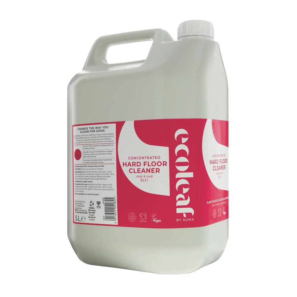 Ecoleaf Concentrated Hard Floor Cleaner 5 Litre Refill Rose & Oud