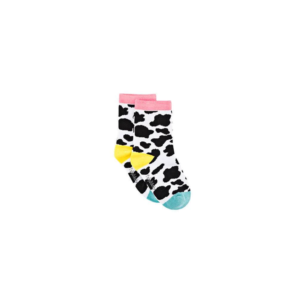 Polly and Andy Bamboo Kids Socks - Sustainable Antibacterial Soft Seams - Cows