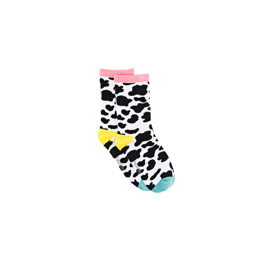 Polly and Andy Bamboo Kids Socks - Sustainable Antibacterial Soft Seams - Cows