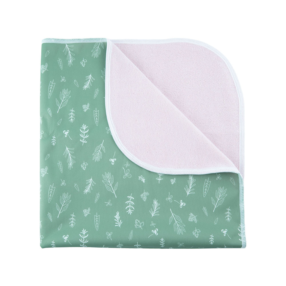 Popolini Organic Cotton Nappy Change Mat - Green Leaves