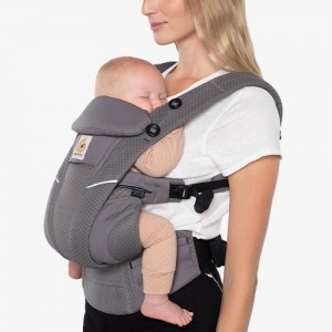 Ergobaby Omni Breeze Baby Carrier Newborn to Toddler Maximises Airflow Graphite Grey