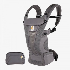 Ergobaby Omni Breeze Baby Carrier Newborn to Toddler Maximises Airflow Graphite Grey