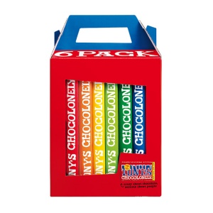 Tonys Chocolonely Fairtrade Chocolate Rainbow Classics 6 Pack